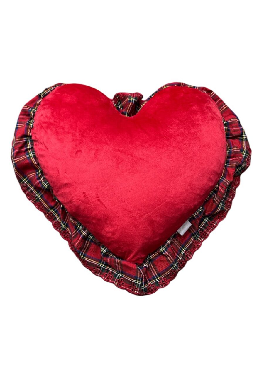 Cuscino Cuore Velluto Tartan